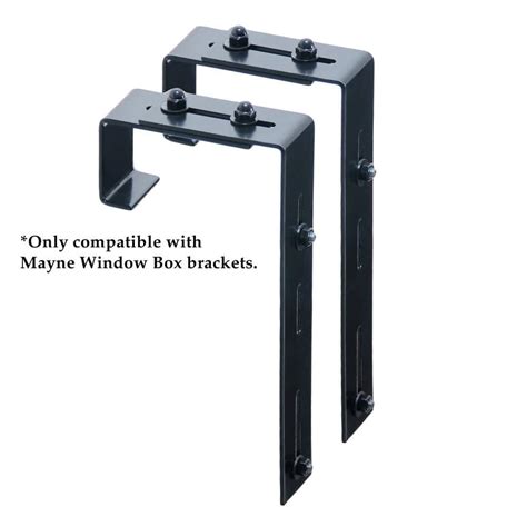 steel window box brackets 2 pack 11.2 in|Mayne Window Box Deck Rail Steel Brackets (2 .